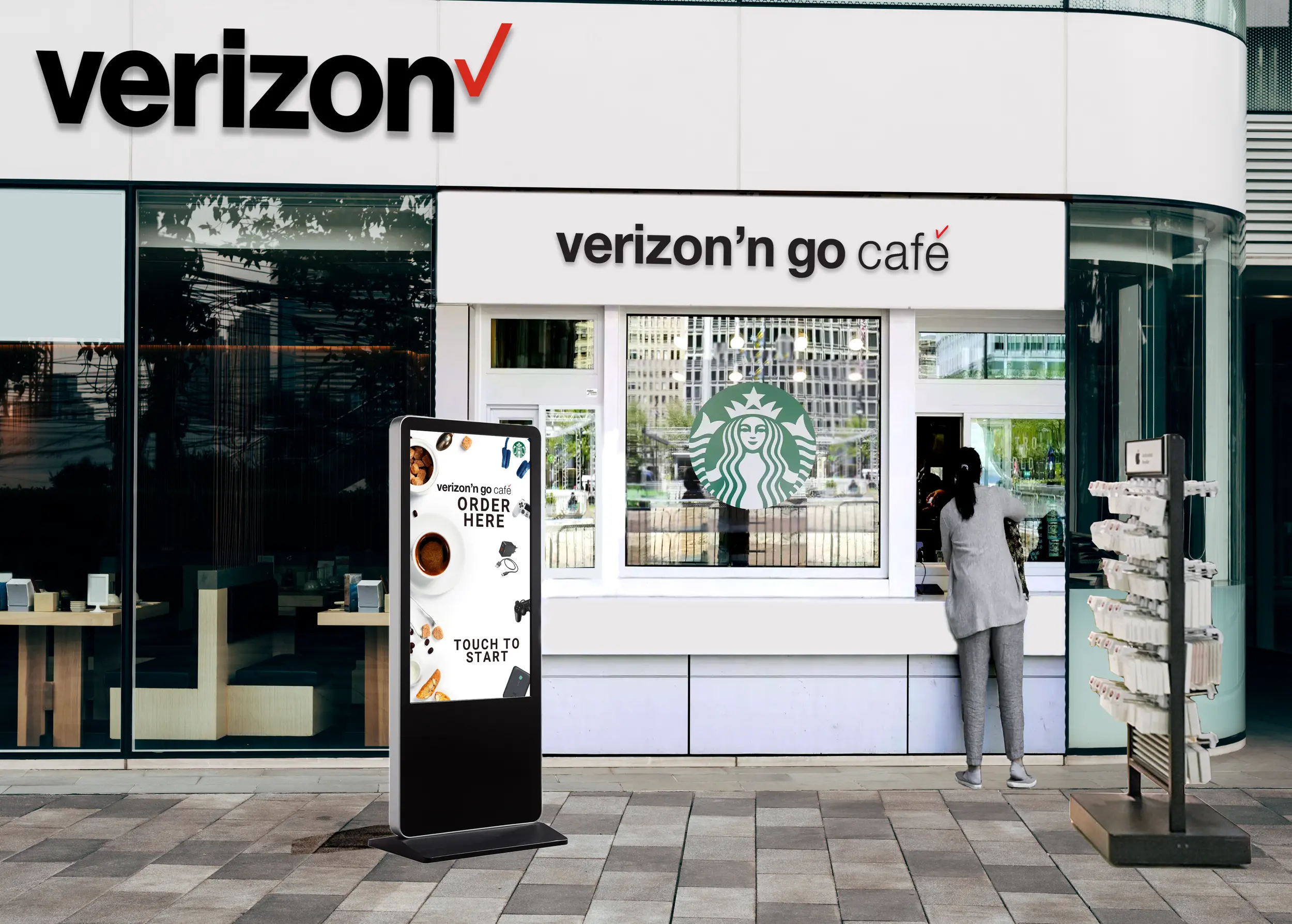 Example exterior of the Verizon'N Go Cafe